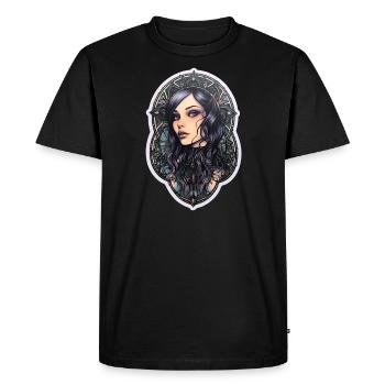 Goth Girl Gothic Mystique Horreur Mystérieuse - T-shirt Premium bio Homme - noir - Devant - Nico (187cm)