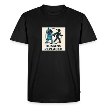 IA vs Humans 1 - T-shirt Premium bio Homme - noir - Devant - Nico (187cm)