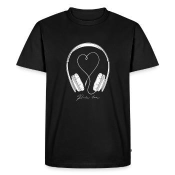 Pure Love - Music Love - Écouteurs - DJdesign - T-shirt Premium bio Homme - noir - Devant - Nico (187cm)