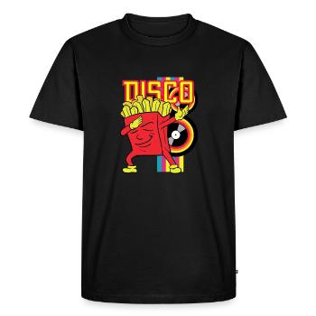Rétro Dabbing Dab Dab Disco French Fries - T-shirt Premium bio Homme - noir - Devant - Nico (187cm)