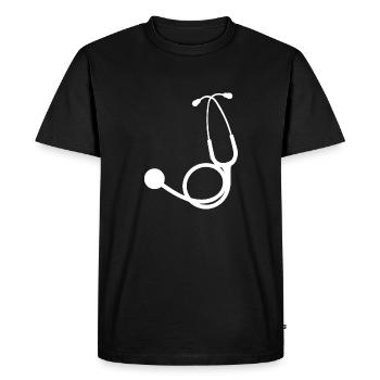 Le stéthoscope | Stethoscope white - T-shirt Premium bio Homme - noir - Devant - Nico (187cm)