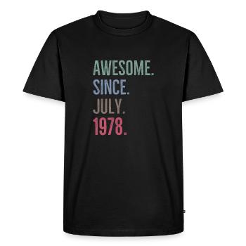 Awesome Since July 1978 - Men's Premium Organic T-Shirt - black - Front - Nico (187cm)