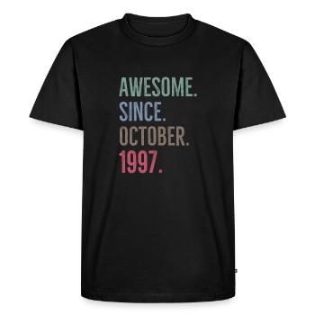 Génial depuis octobre 1997 - T-shirt Premium bio Homme - noir - Devant - Nico (187cm)