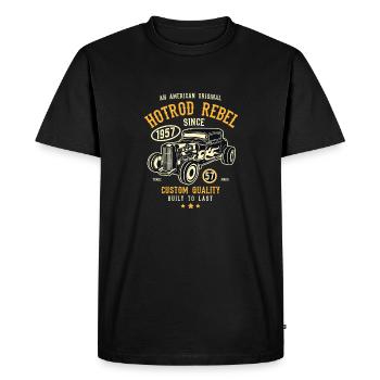 Un Hotrod Rebel Hot Rod original américain - T-shirt Premium bio Homme - noir - Devant - Nico (187cm)