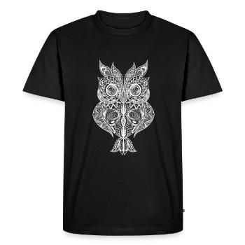 Mandala hibou - T-shirt Premium bio Homme - noir - Devant - Nico (187cm)