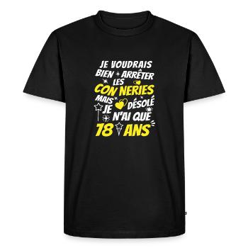 conneries 78 ans / humour anniversaire 78 ans - T-shirt Premium bio Homme - noir - Devant - Nico (187cm)