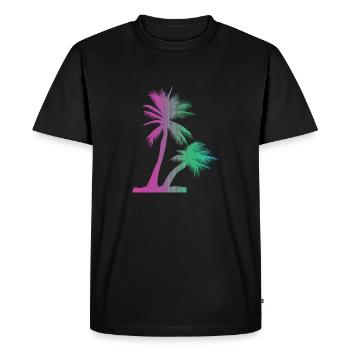 Tropical Beach Paradise Palm Rainbow 7 - Men's Premium Organic T-Shirt - black - Front - Nico (187cm)