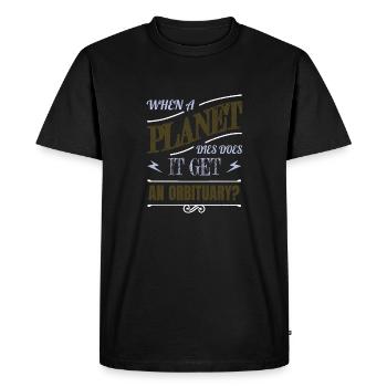 Citation Astrophysique Dictons Amateurs d’astronomie - T-shirt Premium bio Homme - noir - Devant - Nico (187cm)
