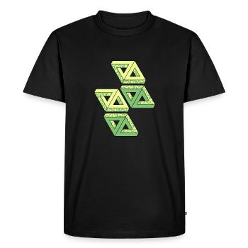 Penrose Triangle Tribar Impossible figure - T-shirt Premium bio Homme - noir - Devant - Nico (187cm)