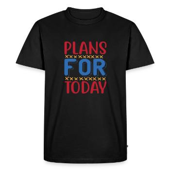 Plans pour aujourd’hui - T-shirt Premium bio Homme - noir - Devant - Nico (187cm)