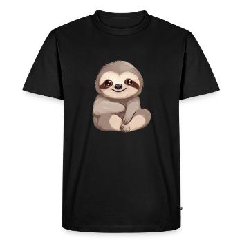 Mignon bébé paresseux - T-shirt Premium bio Homme - noir - Devant - Nico (187cm)