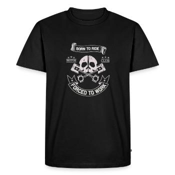 Born To Ride MC Skull Piston Design - T-shirt Premium bio Homme - noir - Devant - Nico (187cm)