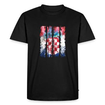 Drapeau national croate emblème Croatie Hrvatska hrv - T-shirt Premium bio Homme - noir - Devant - Nico (187cm)