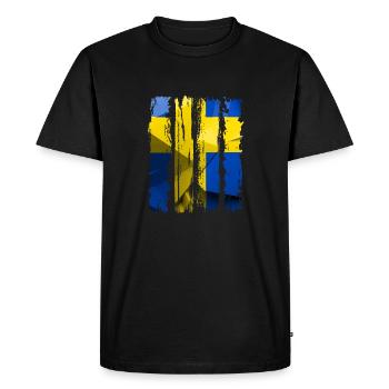 Sweden Sweden flag national norden skandinavia - Men's Premium Organic T-Shirt - black - Front - Nico (187cm)