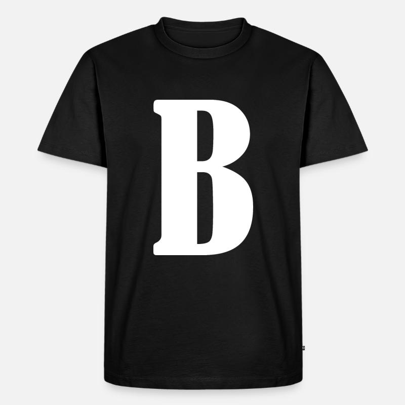 B - Männer Premium Bio T-Shirt - Schwarz