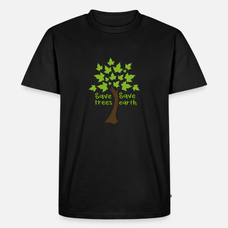 Bäume retten, Erde retten - Männer Premium Bio T-Shirt - Schwarz