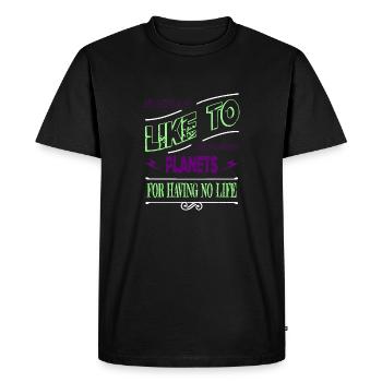 télescope dictons drôles vaisseau spatial geek - T-shirt Premium bio Homme - noir - Devant - Nico (187cm)