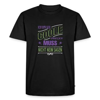 Dictons sympas Cool Oncle Trait - T-shirt Premium bio Homme - noir - Devant - Nico (187cm)