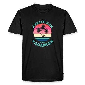 Vacances d'été - T-shirt Premium bio Homme - noir - Devant - Nico (187cm)