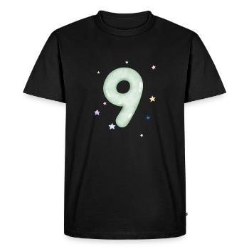 9th Anniversary Watercolor Star - Men's Premium Organic T-Shirt - black - Front - Nico (187cm)