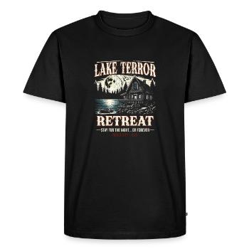 Lac Terror Retreat 1979 Évasion rétro Halloween - T-shirt Premium bio Homme - noir - Devant - Nico (187cm)