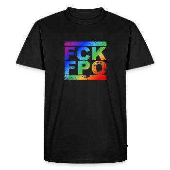 FCK FPÖ - Setting an example against the right - Men's Premium Organic T-Shirt - black - Front - Nico (187cm)