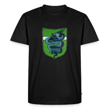 Coat of arms blue snake - Men's Premium Organic T-Shirt - black - Front - Nico (187cm)
