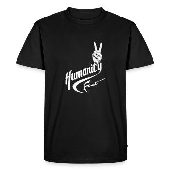 Humanity First | True Peace Symbol - Men's Premium Organic T-Shirt - black - Front - Nico (187cm)