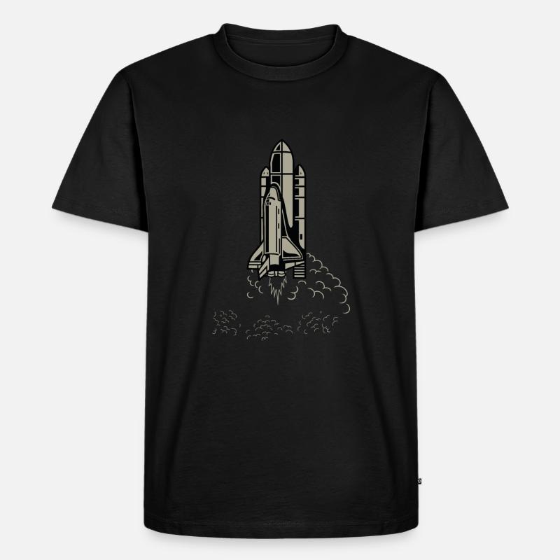 Space Shuttle - Männer Premium Bio T-Shirt - Schwarz