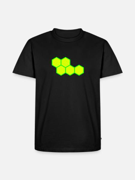 Hexagon - Männer Premium Bio T-Shirt - Schwarz