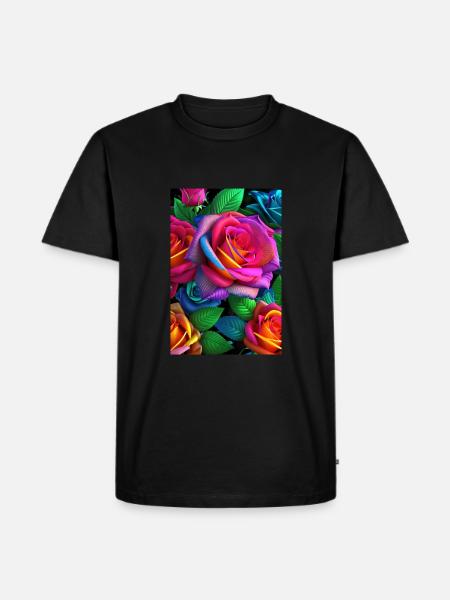 Blumen 144 - Männer Premium Bio T-Shirt - Schwarz
