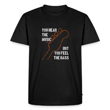 You hear the music and feel the bass - Men's Premium Organic T-Shirt - black - Front - Nico (187cm)