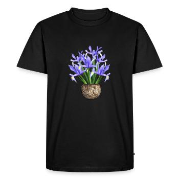 fleurs lys tulipes orchidées ger dahlia de tournesol - T-shirt Premium bio Homme - noir - Devant - Nico (187cm)