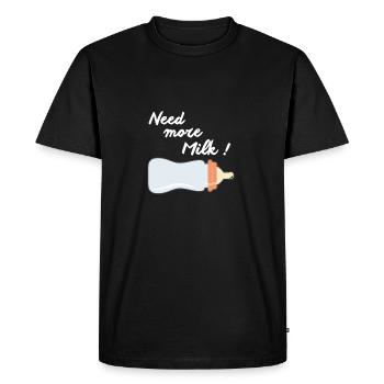Besoin de plus de lait - conception drôle de bébé - T-shirt Premium bio Homme - noir - Devant - Nico (187cm)
