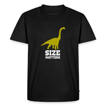 dinosaure brachiosaure - Sur les questions de taille - T-shirt Premium bio Homme - noir - Devant - Nico (187cm)
