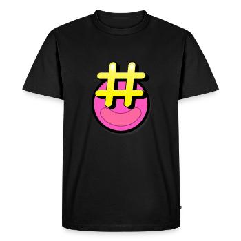 hashtag smile - Men's Premium Organic T-Shirt - black - Front - Nico (187cm)
