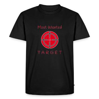 Plus recherché Cible Plus recherché Cible - T-shirt Premium bio Homme - noir - Devant - Nico (187cm)
