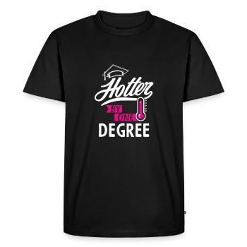 Hotter by one degree - graduate graduation - Men's Premium Organic T-Shirt - black - Front - Nico (187cm)