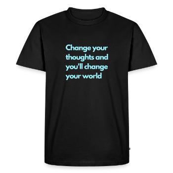 Changez vos pensées - T-shirt Premium bio Homme - noir - Devant - Nico (187cm)