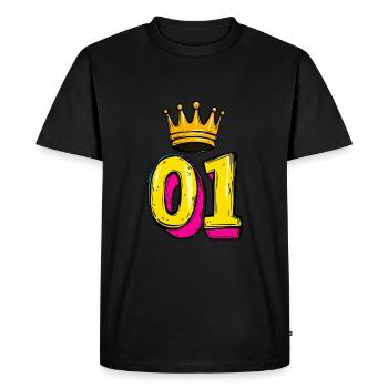 1 Number Jersey Number Crown - Men's Premium Organic T-Shirt - black - Front - Nico (187cm)