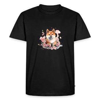 Chien japonais Shiba Inu, chiot amoureux des - T-shirt Premium bio Homme - noir - Devant - Nico (187cm)