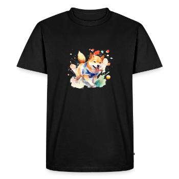 Course sportive et amateur pour chiens japonais - T-shirt Premium bio Homme - noir - Devant - Nico (187cm)