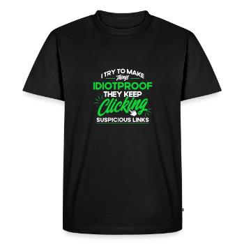 Network Security Specialist Gift - Men's Premium Organic T-Shirt - black - Front - Nico (187cm)