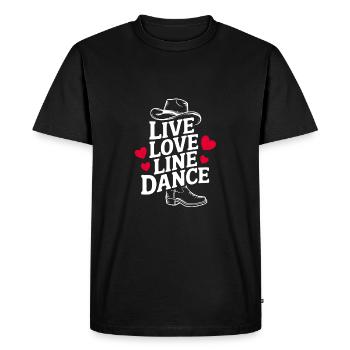 Amour en direct Danse en ligne Danse en ligne Danse amusante - T-shirt Premium bio Homme - noir - Devant - Nico (187cm)