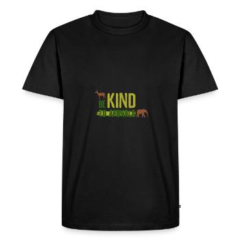 Soyez gentil avec les animaux - Soyez gentil avec les animaux - T-shirt Premium bio Homme - noir - Devant - Nico (187cm)