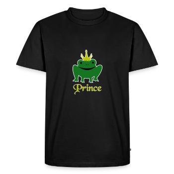 Animaux, le prince grenouille - animaux, le roi grenouille - T-shirt Premium bio Homme - noir - Devant - Nico (187cm)