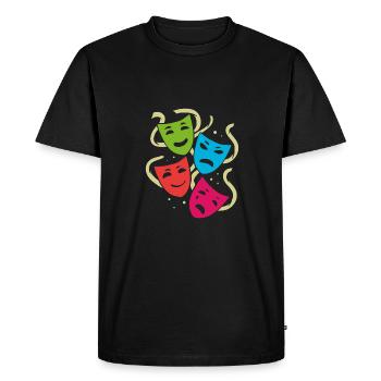 Masques de théâtre | masques colorés - T-shirt Premium bio Homme - noir - Devant - Nico (187cm)