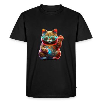 LUCKYCAT - T-shirt Premium bio Homme - noir - Devant - Nico (187cm)