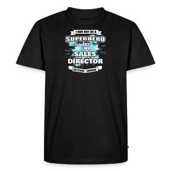 Sales Director Gift Superhero Sales Director - Men's Premium Organic T-Shirt - black - Front - Nico (187cm)