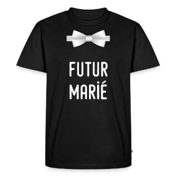 Enterrement de vie de garçon : futur marié EVG - T-shirt Premium bio Homme - noir - Devant - Nico (187cm)